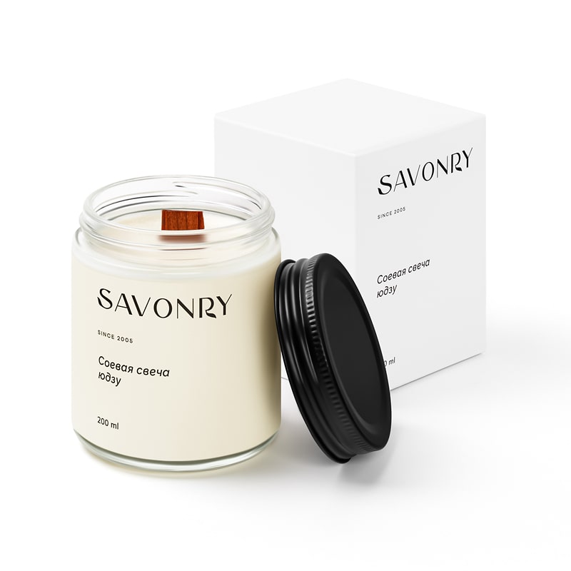 Свеча ароматическая соевая ЮДЗУ, 200мл