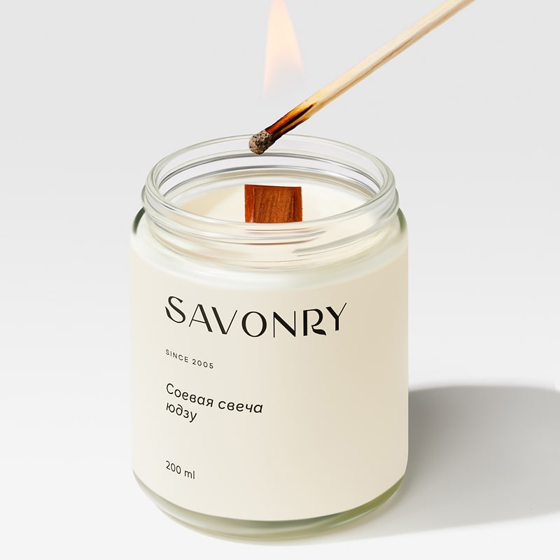Свеча ароматическая соевая ЮДЗУ, 200мл