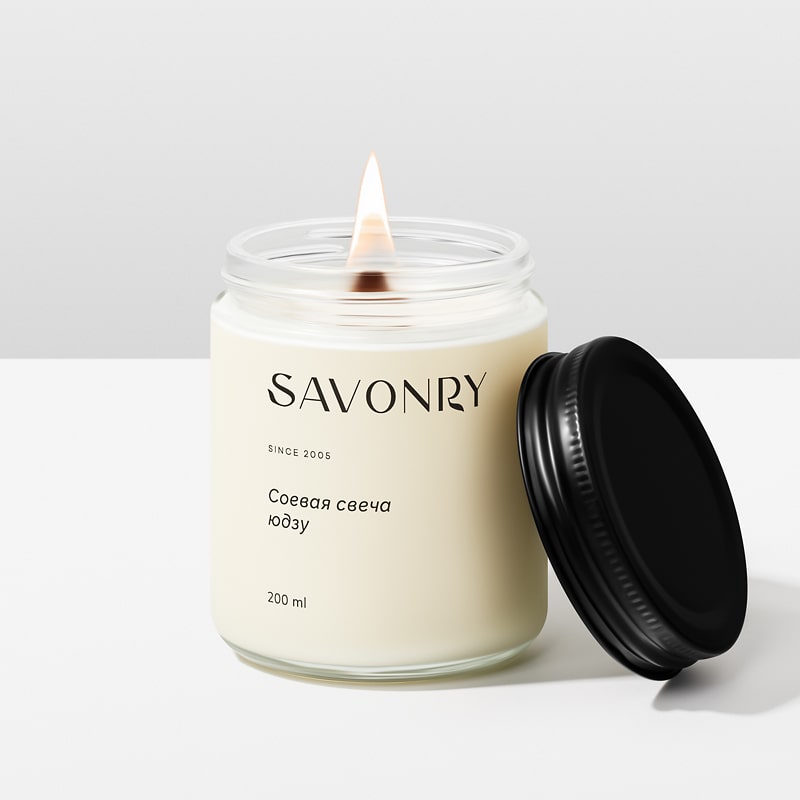 Свеча ароматическая соевая ЮДЗУ, 200мл
